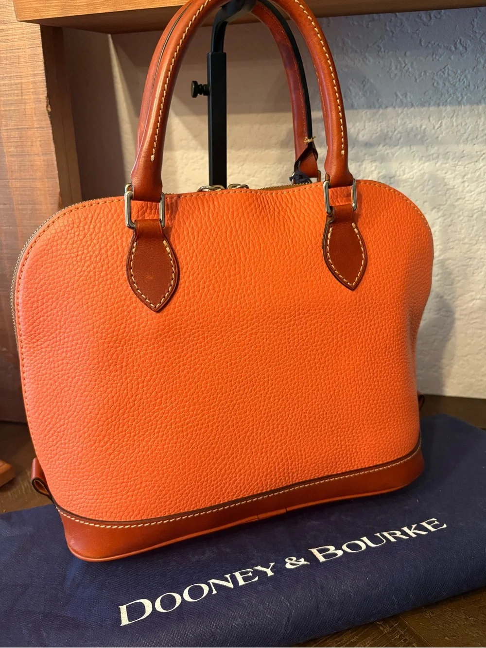 NWT Dooney & Bourke Coral Pebble Grain Zip Zip Satchel R343